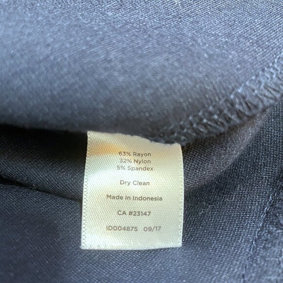 Talbots Dress Womens US 2 Blue V Neck Sheath Bell Sleeve Flounce Ponte Stretch - Picture 9 of 10